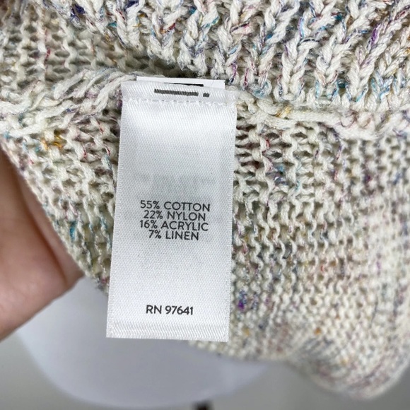 J. JILL Speckled Tan Linen Blend Sweater Sz. M - Picture 10 of 12